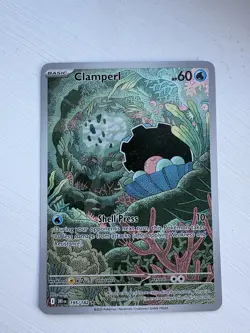 Pokemon TCG Destined Rivals Clamperl 195/182 Single Card IR - Image 1