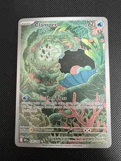 Pokemon TCG Clamperl 195/182 Destined Rivals Illustration - Image 1