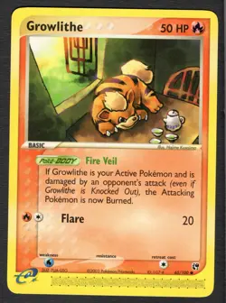 Growlithe 65/100 Common Non Holo NM Pokemon Card HQ Scan Card 3 - Image 1