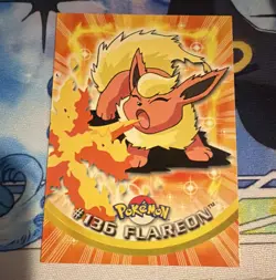 Topps Flareon #136 Pokemon TV Animation Edition Holo Promo Card EN - Image 1