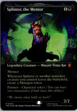 Splinter, the Mentor (Borderless) 3 Commander: TMNT Magic: The Gathering Foil NM - Image 1