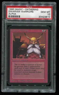 MTG Magic The Gathering Alpha - Dwarven Warriors - PSA 10 Gem Mint - Image 1