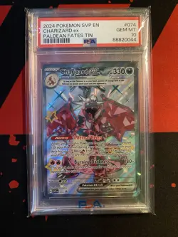 Pokemon 2024 Charizard EX Paldean Fates Tin PSA 10 Gem Mint - Image 1