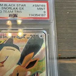 2019 Pokemon SM Black Star Promo Eevee & Snorlax Tag Team GX #SM169 PSA 9 - Image 4