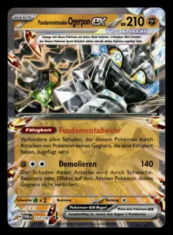 GERMAN Fundamentmaske-Ogerpon-ex 112 Maskerade im Zwielicht 5ban SV Pokemon - Image 1
