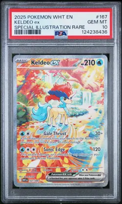 2025 Pokemon White Flare Keldeo EX Special Illustration Rare PSA 10 - Image 1