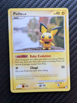 Pichu 93/123 Mysterious Treasures Non Holo Vintage 2007 Pokemon TCG LP Great - Image 1