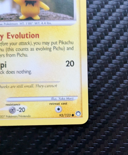 Pichu 93/123 Mysterious Treasures Non Holo Vintage 2007 Pokemon TCG LP Great - Image 4