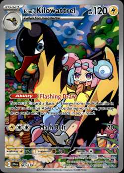 Pokemon TCG Iono's Kilowattrel SV09: Journey Together 163/159 - Image 1