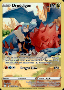 Pokemon TCG Druddigon SWSH12: Silver Tempest Trainer Gallery TG09/TG30 Teeziro - Image 1