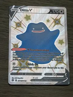Pokemon Shining Fates Ditto V Shiny Full Art Holo Rare SV118/SV122 - Image 1