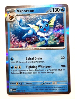Vaporeon - 134/165 - Holo Rare - SV Scarlet & Violet 151 - Pokemon Card_5 - Image 1