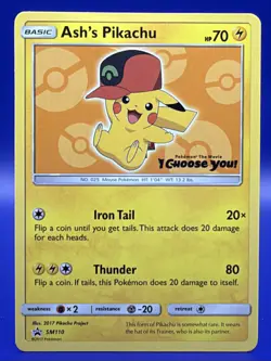 2017 Pokemon Ash’s Pikachu #SM110 - SM Black Star Promo I Choose You! - LP - Image 1