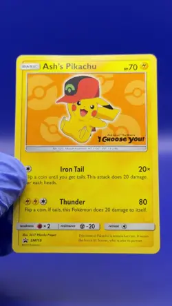 2017 Pokemon Ash’s Pikachu #SM110 - SM Black Star Promo I Choose You! - LP - Image 2