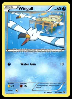 Wingull 18/108 Common Roaring Skies Pokemon LP - Image 1