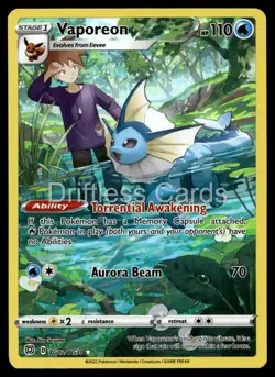 Vaporeon TG02/TG30 Holo Brilliant Stars Trainer Gallery Pokemon NM/M - Image 1