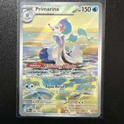 Primarina 088/084 PBL en Holo Full Art 150HP Water Pokemon TCG Card Pitch Black - Image 1