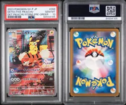 2023 POKEMON JAPANESE SV-P PROMO #098 DETECTIVE PIKACHU PSA 10 - Image 3