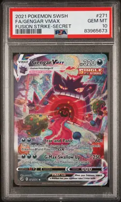 Pokemon 2021 Gengar VMAX 271/264 Alt Art Fusion Strike PSA 10 - Image 1