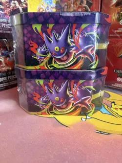 Pokemon TCG Mega Moonlit Tin Mega Gengar ex Lot of 2 Factory Sealed In Hand - Image 2