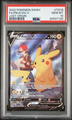 Pokemon Lost Origin Pikachu V TG16/TG30 Trainer Gallery Holo Foil PSA 10 - Image 1