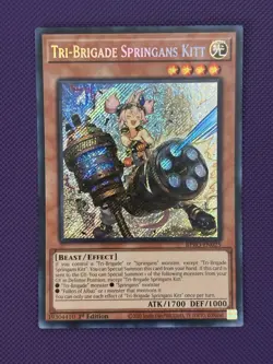 Yugioh! Tri-Brigade Springans Kitt BPRO-EN025 Secret Rare 1st Edition NM - Image 1