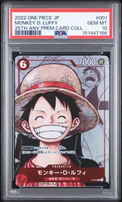 PSA 10 - Monkey D. Luffy 001/025 One Piece Japanese 25th anniversary - Image 1