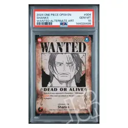 One Piece Card Shanks OP09-004 Wanted Alternate Art OP09 ENG - PSA 10 - Image 1