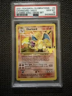 PSA 10 Charizard Celebrations Classic 4/102 Holo Base Set Pokemon Card 2021 - Image 1