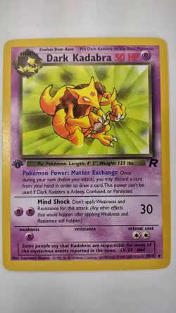 Dark Kadabra 39/82 LP 1st Edition Team Rocket WOTC Pokemon Card - Image 2