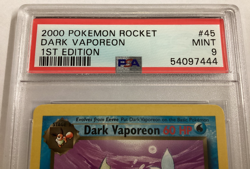 Pokemon Team Rocket 1st Edition DARK VAPOREON PSA 9 (7444) Graded Power - Image 3