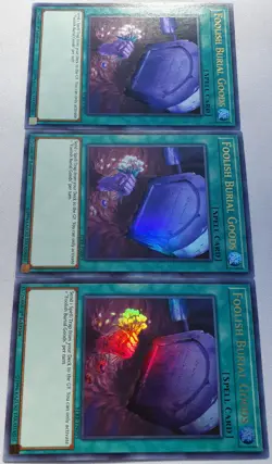 Yugioh 3x Foolish Burial Goods BLRR-EN095 Ultra Rare 1st Edition NM Playset - Image 4