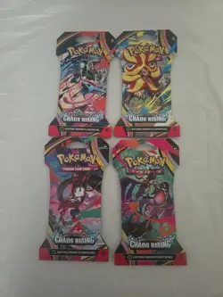 Pokemon TCG Chaos Rising Sleeved Booster Pack Art Set 4 Packs New Sealed - Image 2