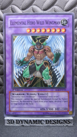 | Yugioh Elemental Hero Wild Wingman EOJ-EN035 1st Edition Super Rare LP 🔥 | - Image 1
