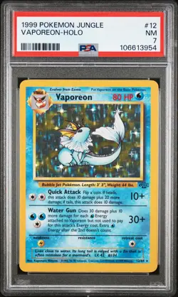 1999 POKEMON JUNGLE #12 VAPOREON-HOLO PSA 7 - Image 1