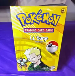 Pokemon Gym Lt. Surge & Erika Theme Deck. Empty Box and Rulebook. No Cards. - Image 1