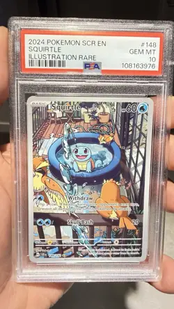 SQUIRTLE 148/142 PSA 10 STELLAR CROWN ILLUSTRATION RARE POKEMON CARD ENGLISH - Image 1