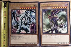 YuGiOh Card Jumbo Oversized Blue-Eyes White Dragon + Dark Magician Lot of 2 8x11 - Image 4