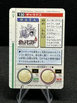 [NM] Pokemon Carddass BANDAI Gyarados Red Ver No. 130 1996 Pokemon Card Japanese - Image 2