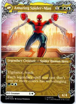 MTG PETER PARKER (0208) (BORDERLESS) MARVEL'S SPIDER-MAN 208 FOIL NM - Image 2