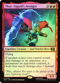 MSH Foil THOR ASGARD'S AVENGER 1x Rare Magic Marvel Super Heroes MTG - Image 1