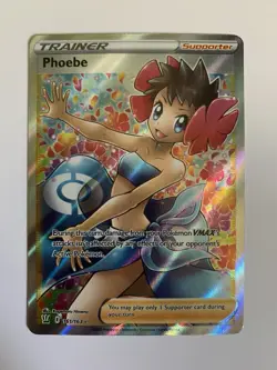 Pokemon TCG Phoebe Sword & Shield Battle Styles Full Art Holo Card 161/163 - Image 1