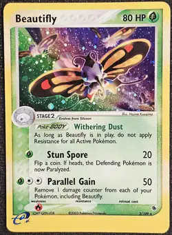 Pokemon TCG Beautifly EX Ruby and Sapphire Holo Card 2/109 Rare - LP+ - Image 1