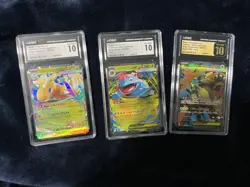 CGC 10 Pokemon TCG Japanese Holo 3-Card Lot Mega ex 003/063 080/063 126/193 - Image 1