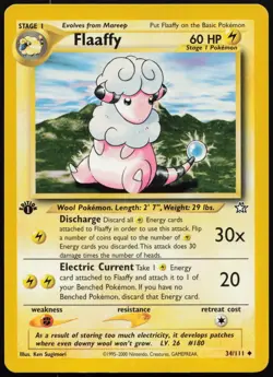 Flaaffy 34/111 Uncommon Neo Genesis Pokemon 1st Edition LP - Image 1