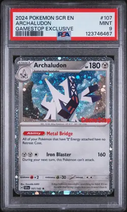 2024 POKEMON SCR EN-STELLAR CROWN GAMESTOP EXCLUSIVE #107 ARCHALUDON PSA 9 - Image 1