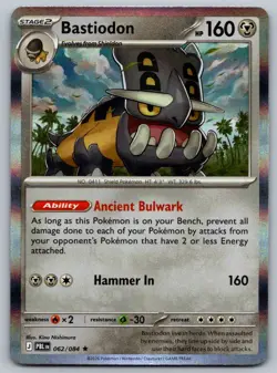 Pokemon Pitch Black Bastiodon Rare 062/084 Reverse Holo Near Mint - Image 1