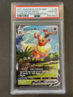 PSA 10 - 2021 POKEMON SWSH BLACK STAR PROMO #180 FULL ART/FLAREON VMAX - Image 1