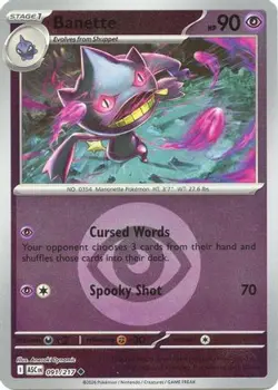 Banette (Energy Symbol Pattern) 091/217 Ascended Heroes Pokemon Reverse Holo NM - Image 1