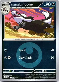 Galarian Linoone (Energy Symbol) 131/217 Ascended Heroes Pokemon Reverse Holo NM - Image 1